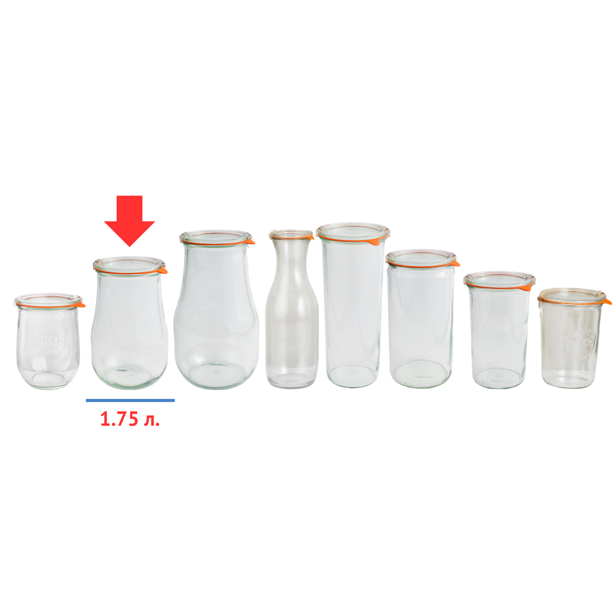 Банка стеклянная формы тюльпан с крышкой 1.75 литров