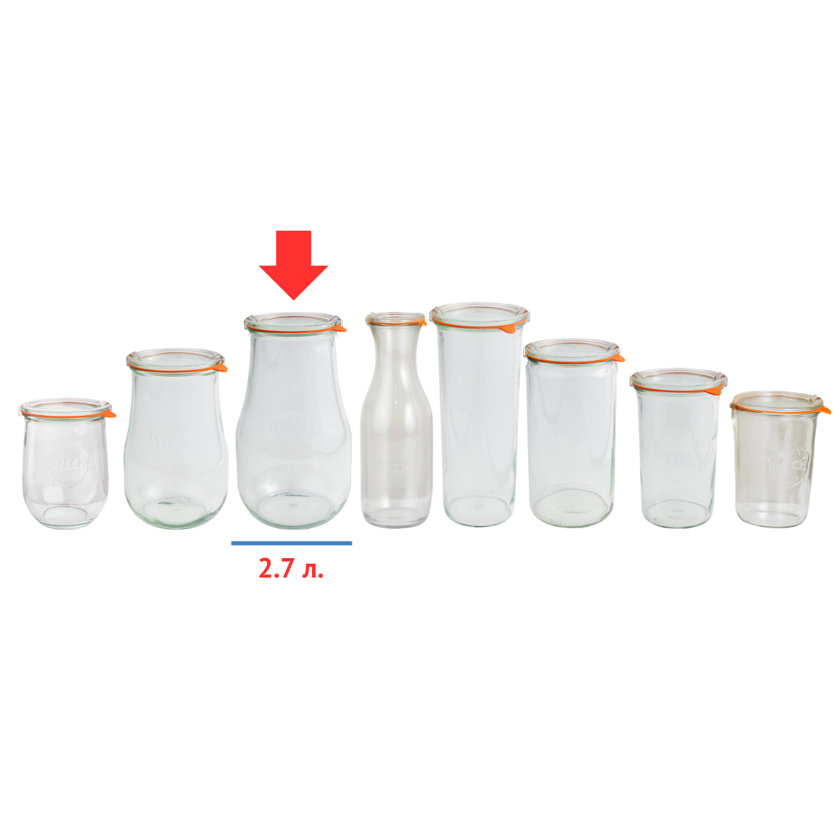 Банка стеклянная формы тюльпан с крышкой 2.7 литров