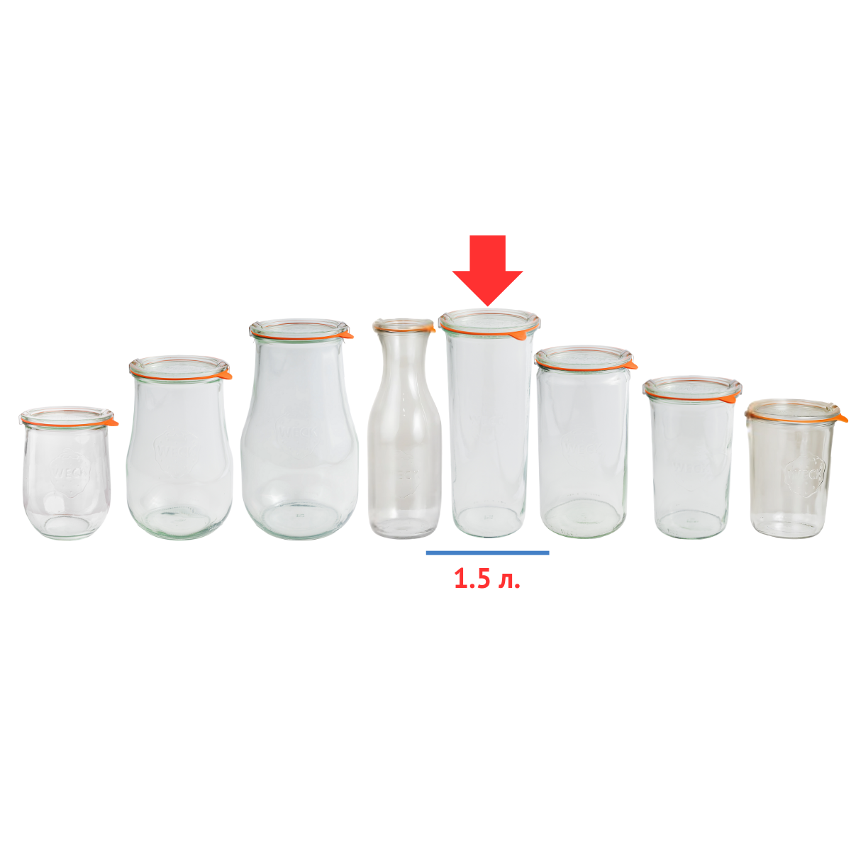 Банка стеклянная конус с крышкой 1.5 литра