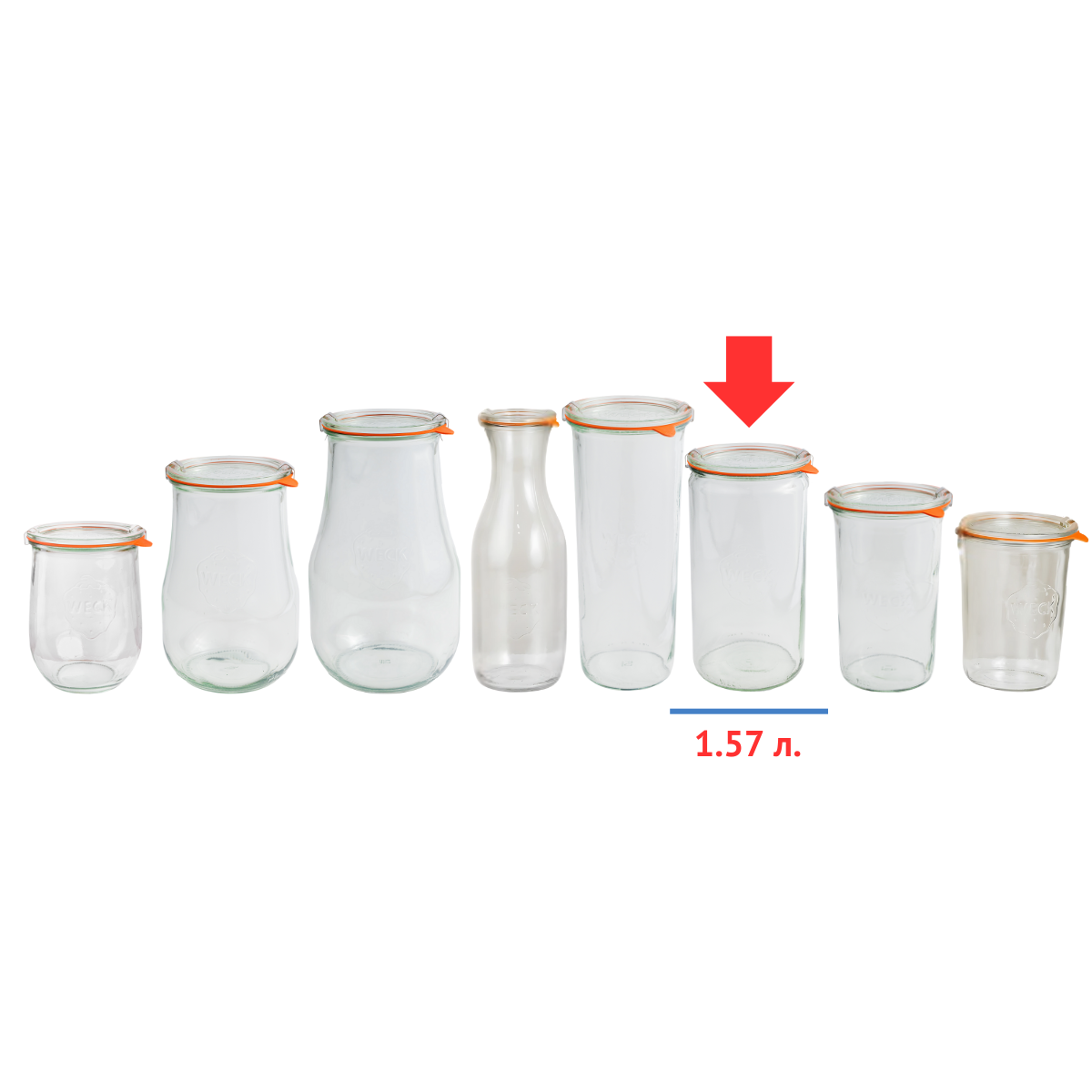 Банка стеклянная формы цилиндр с крышкой 1.5 литров